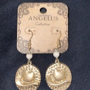 Angels Gold Cowboy Hat Earrings